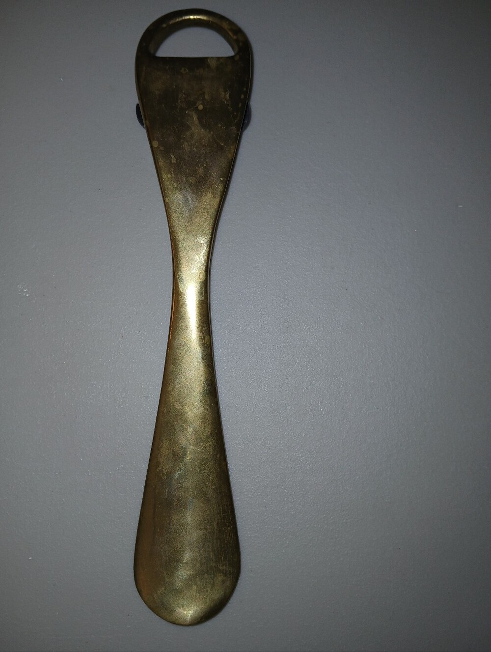 Vintage Solid Brass Shoe Horn & Bottle Opener Combo - Ornate Clam Shell Detail - Picture 2 of 5